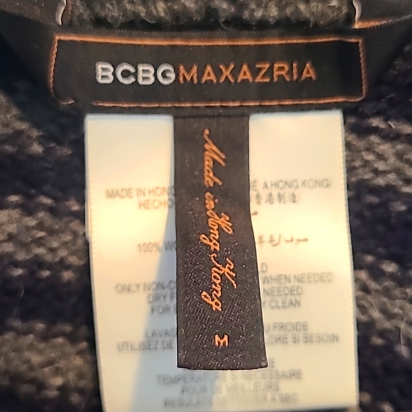 BCBGMaxAzria Striped Wool Cardigan Oversized Comfy Academia Preppy Luxury - Picture 7 of 8